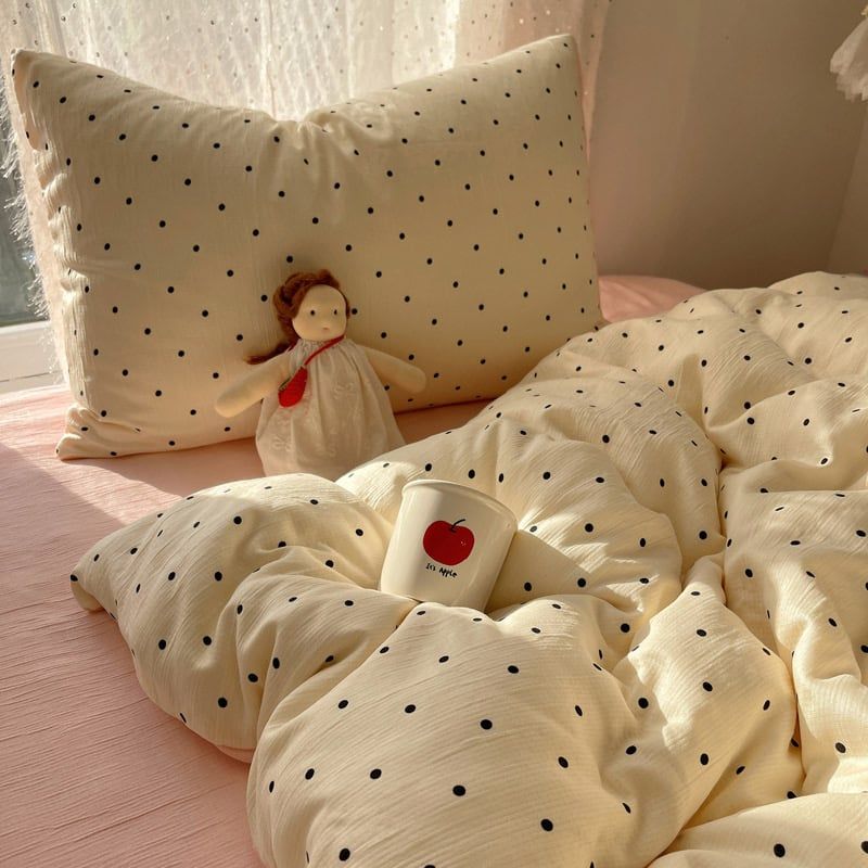 4Pcs Cotton Muslin Triple Layer | Set Cotton Linen 3 Lớp Bed Set | ID 4PCSGACCT19