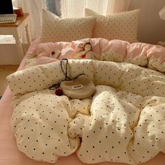 4Pcs Cotton Muslin Triple Layer | Set Cotton Linen 3 Lớp Bed Set | ID 4PCSGACCT19