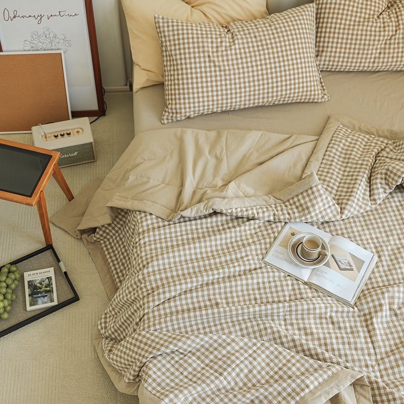 4Pcs Japan Linen |  New Colection Bedsets Summer Blanket 230*200 Drap Freesize | ID jp025021