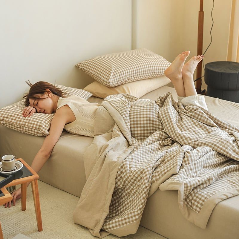 4Pcs Japan Linen |  New Colection Bedsets Summer Blanket 230*200 Drap Freesize | ID jp025021