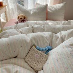 4Pcs Cotton Muslin Triple Layer | Set Cotton Linen 3 Lớp Bed Set | ID 4PCSGACCT18