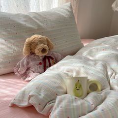 4Pcs Cotton Muslin Triple Layer | Set Cotton Linen 3 Lớp Bed Set | ID 4PCSGACCT18