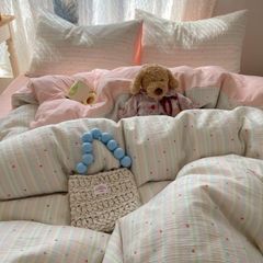 4Pcs Cotton Muslin Triple Layer | Set Cotton Linen 3 Lớp Bed Set | ID 4PCSGACCT18