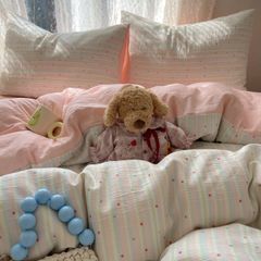 4Pcs Cotton Muslin Triple Layer | Set Cotton Linen 3 Lớp Bed Set | ID 4PCSGACCT18