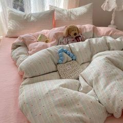 4Pcs Cotton Muslin Triple Layer | Set Cotton Linen 3 Lớp Bed Set | ID 4PCSGACCT18