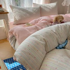 4Pcs Cotton Muslin Triple Layer | Set Cotton Linen 3 Lớp Bed Set | ID 4PCSGACCT18