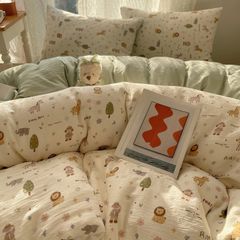 4Pcs Cotton Muslin Triple Layer | Set Cotton Linen 3 Lớp Bed Set | ID 4PCSGACCT17