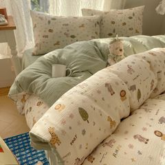 4Pcs Cotton Muslin Triple Layer | Set Cotton Linen 3 Lớp Bed Set | ID 4PCSGACCT17
