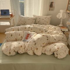 4Pcs Cotton Muslin Triple Layer | Set Cotton Linen 3 Lớp Bed Set | ID 4PCSGACCT17