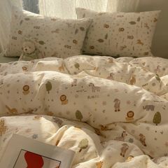 4Pcs Cotton Muslin Triple Layer | Set Cotton Linen 3 Lớp Bed Set | ID 4PCSGACCT17