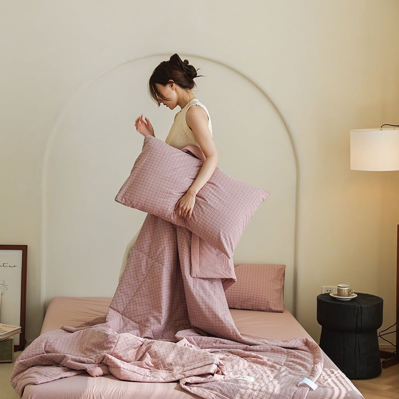 4Pcs Japan Linen |  New Colection Bedsets Summer Blanket 230*200 Drap Freesize | ID jp025023