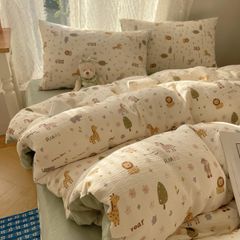 4Pcs Cotton Muslin Triple Layer | Set Cotton Linen 3 Lớp Bed Set | ID 4PCSGACCT17