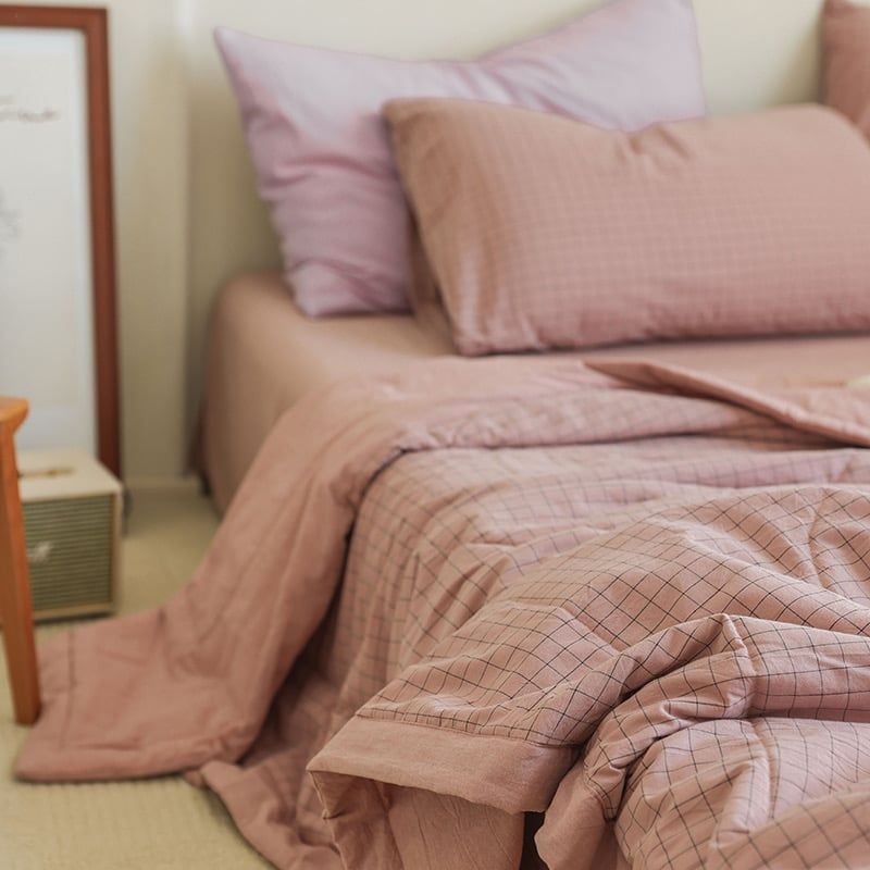 4Pcs Japan Linen |  New Colection Bedsets Summer Blanket 230*200 Drap Freesize | ID jp025023