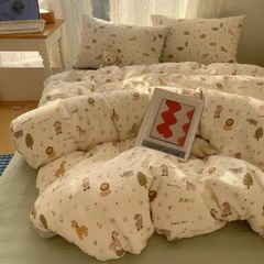 4Pcs Cotton Muslin Triple Layer | Set Cotton Linen 3 Lớp Bed Set | ID 4PCSGACCT17