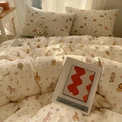 4Pcs Cotton Muslin Triple Layer | Set Cotton Linen 3 Lớp Bed Set | ID 4PCSGACCT17