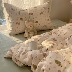 4Pcs Cotton Muslin Triple Layer | Set Cotton Linen 3 Lớp Bed Set | ID 4PCSGACCT17