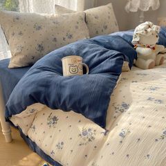 4Pcs Cotton Muslin Triple Layer | Set Cotton Linen 3 Lớp Bed Set | ID 4PCSGACCT16