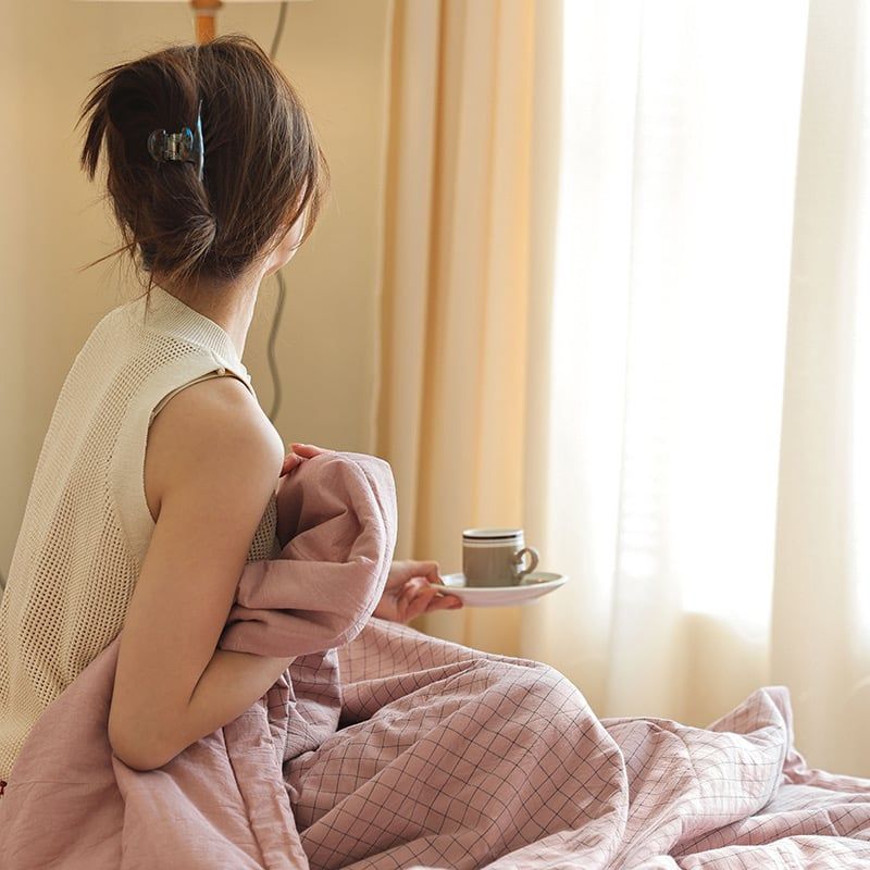 4Pcs Japan Linen |  New Colection Bedsets Summer Blanket 230*200 Drap Freesize | ID jp025023