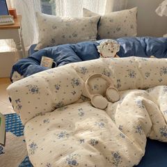4Pcs Cotton Muslin Triple Layer | Set Cotton Linen 3 Lớp Bed Set | ID 4PCSGACCT16