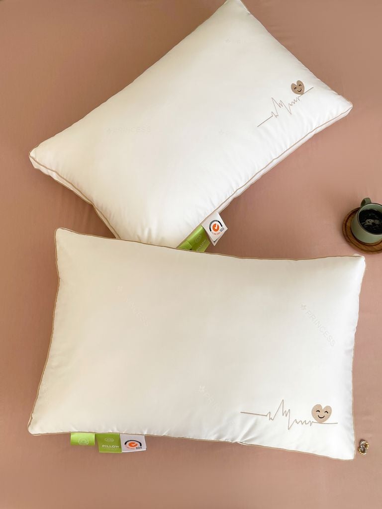 RUỘT GỐI LÔNG VŨ NHÂN TẠO THÊU HỌA TIẾT NHỊP TIM GẤU SIZE 48*74CM