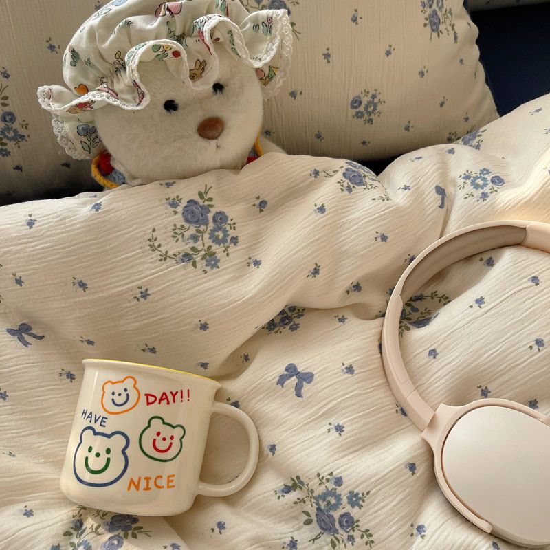 4Pcs Cotton Muslin Triple Layer | Set Cotton Linen 3 Lớp Bed Set | ID 4PCSGACCT16