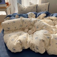 4Pcs Cotton Muslin Triple Layer | Set Cotton Linen 3 Lớp Bed Set | ID 4PCSGACCT16