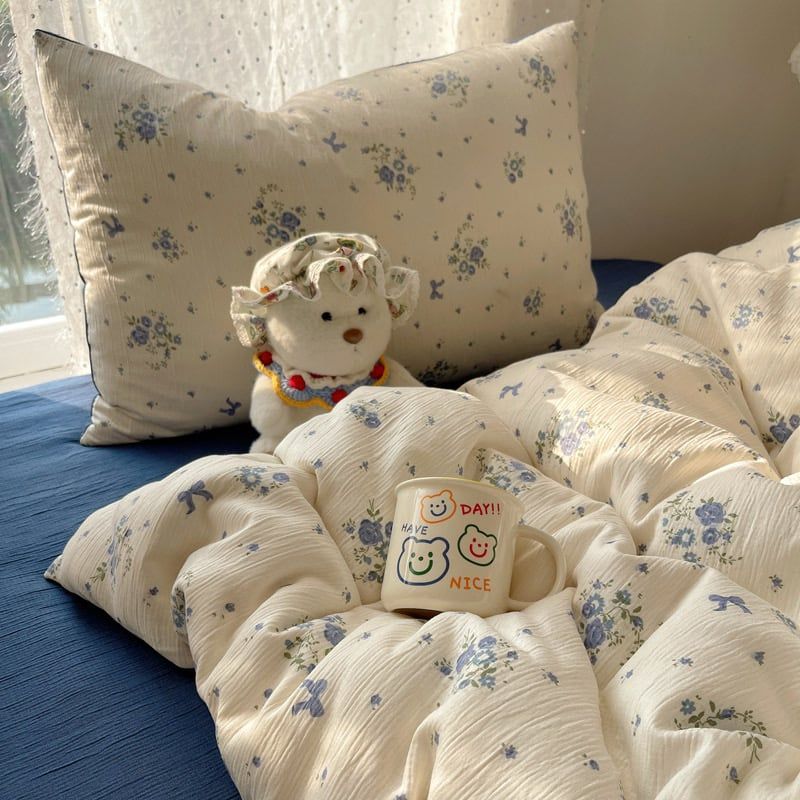 4Pcs Cotton Muslin Triple Layer | Set Cotton Linen 3 Lớp Bed Set | ID 4PCSGACCT16