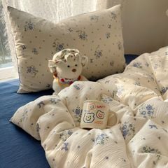 4Pcs Cotton Muslin Triple Layer | Set Cotton Linen 3 Lớp Bed Set | ID 4PCSGACCT16