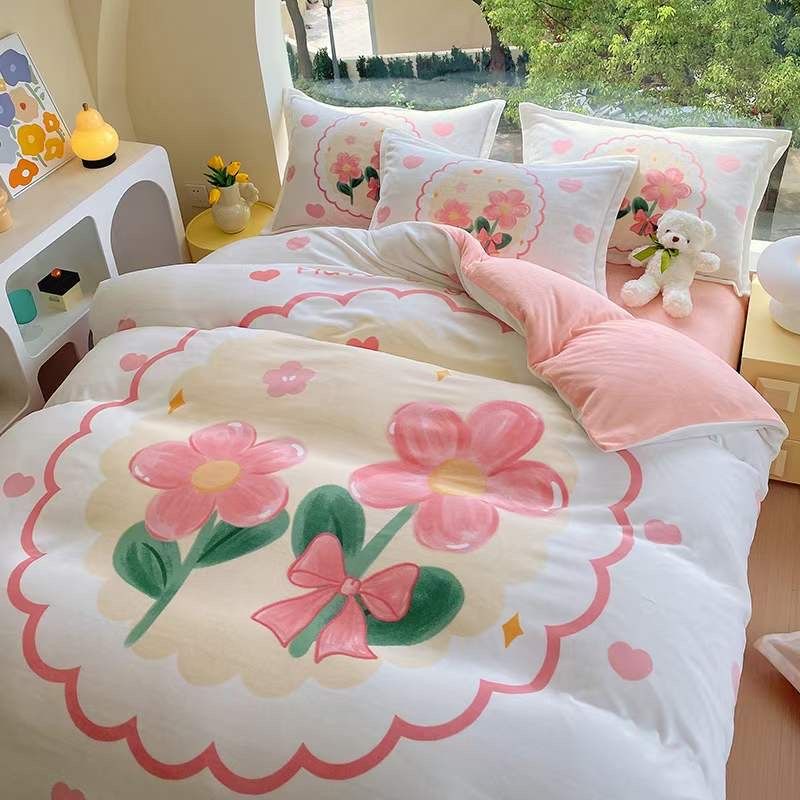 Set 4 Món Nỉ Nhung 200gr hình in 3D HappyFlower