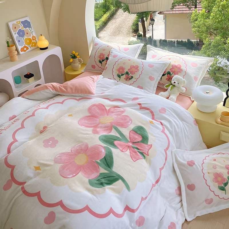 Set 4 Món Nỉ Nhung 200gr hình in 3D HappyFlower