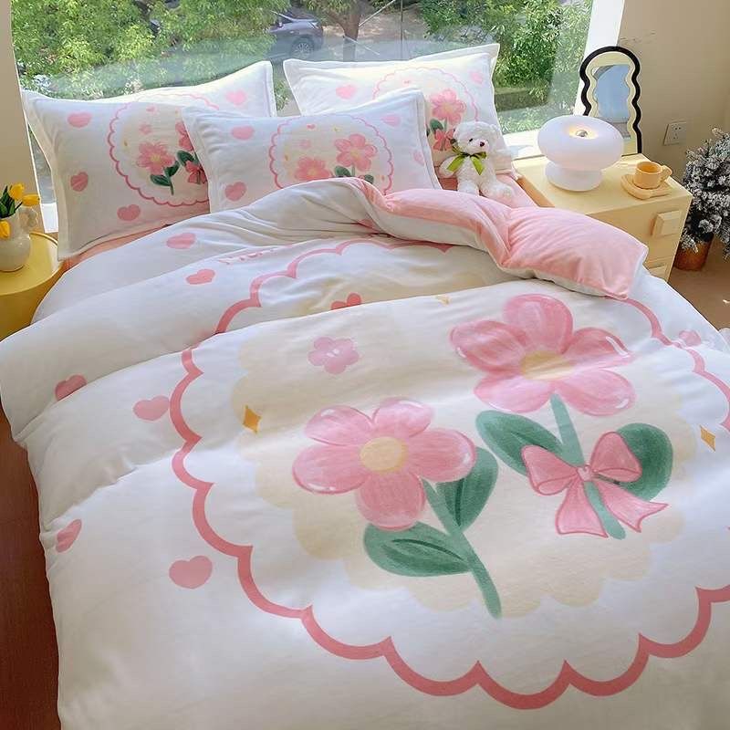 Set 4 Món Nỉ Nhung 200gr hình in 3D HappyFlower