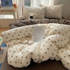 4Pcs Cotton Muslin Triple Layer | Set Cotton Linen 3 Lớp Bed Set | ID 4PCSGACCT04