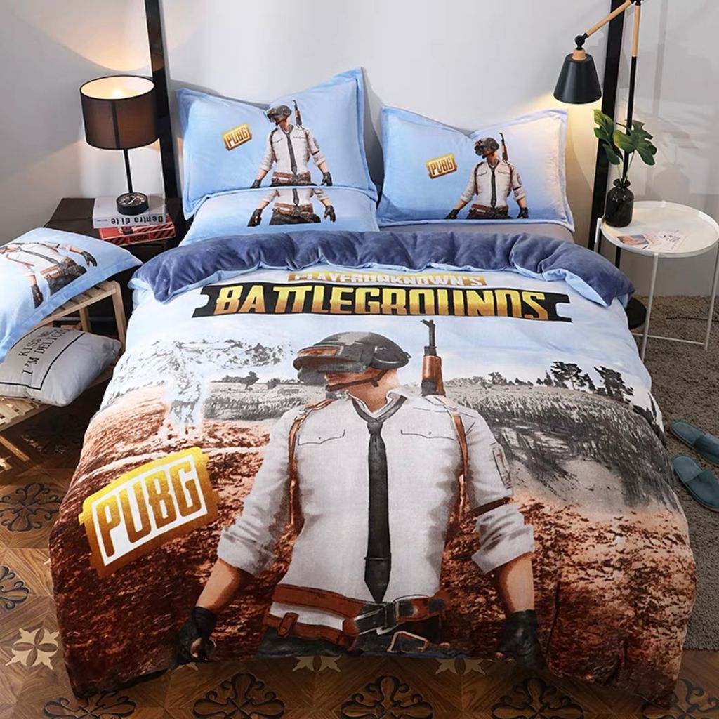 Set 4 Món Nỉ Nhung 200gr hình in 3D Carton 16 Color Beautiful