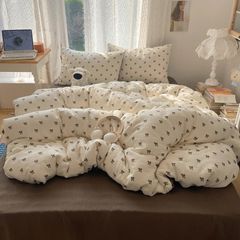 4Pcs Cotton Muslin Triple Layer | Set Cotton Linen 3 Lớp Bed Set | ID 4PCSGACCT04