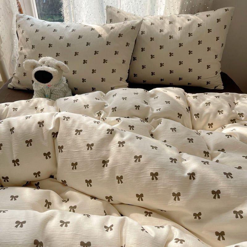 4Pcs Cotton Muslin Triple Layer | Set Cotton Linen 3 Lớp Bed Set | ID 4PCSGACCT04