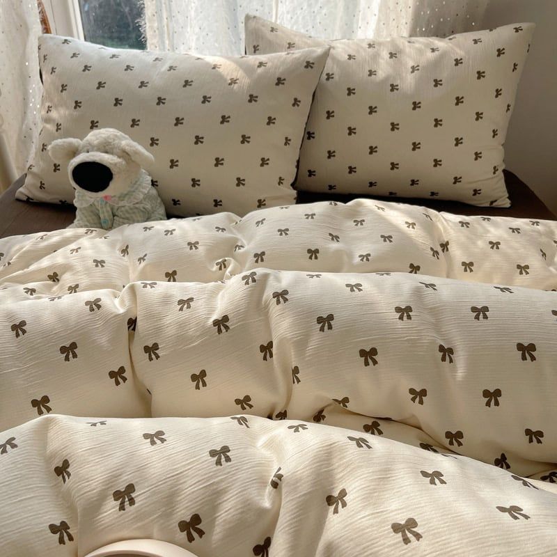 4Pcs Cotton Muslin Triple Layer | Set Cotton Linen 3 Lớp Bed Set | ID 4PCSGACCT04