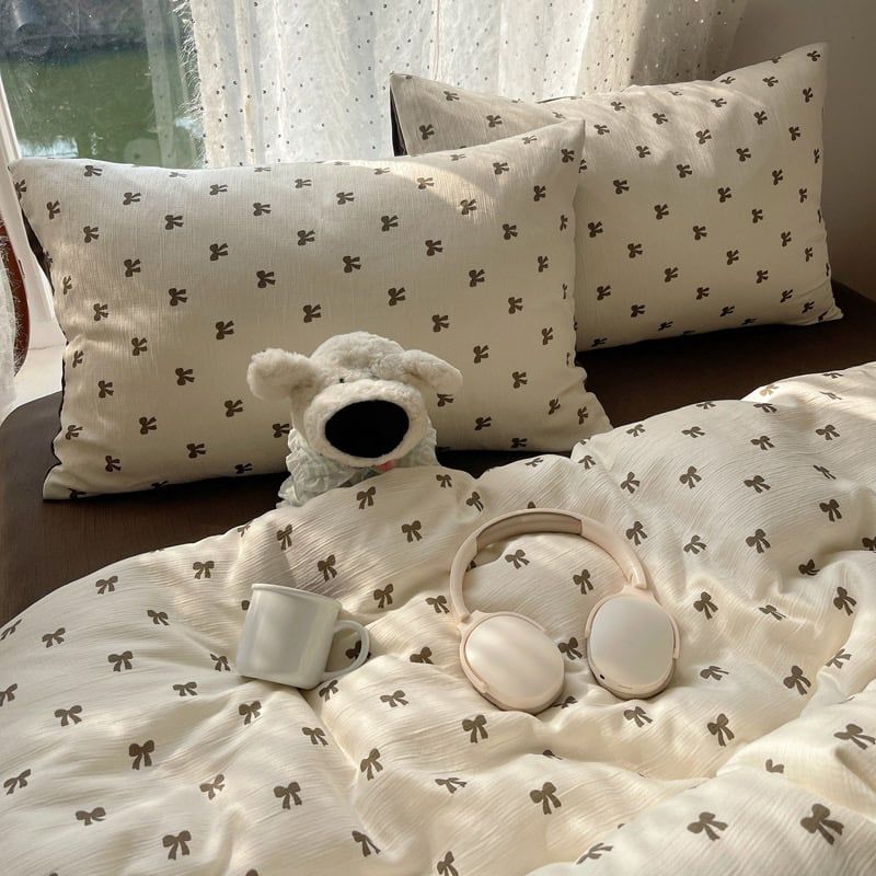 4Pcs Cotton Muslin Triple Layer | Set Cotton Linen 3 Lớp Bed Set | ID 4PCSGACCT04