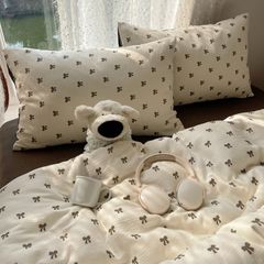 4Pcs Cotton Muslin Triple Layer | Set Cotton Linen 3 Lớp Bed Set | ID 4PCSGACCT04