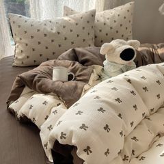 4Pcs Cotton Muslin Triple Layer | Set Cotton Linen 3 Lớp Bed Set | ID 4PCSGACCT04