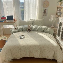 4Pcs Cotton Muslin Triple Layer | Set Cotton Linen 3 Lớp Bed Set | ID 4PCSGACCT14