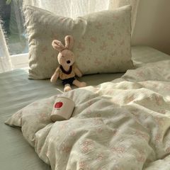 4Pcs Cotton Muslin Triple Layer | Set Cotton Linen 3 Lớp Bed Set | ID 4PCSGACCT14