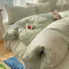 4Pcs Cotton Muslin Triple Layer | Set Cotton Linen 3 Lớp Bed Set | ID 4PCSGACCT14