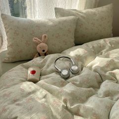 4Pcs Cotton Muslin Triple Layer | Set Cotton Linen 3 Lớp Bed Set | ID 4PCSGACCT14