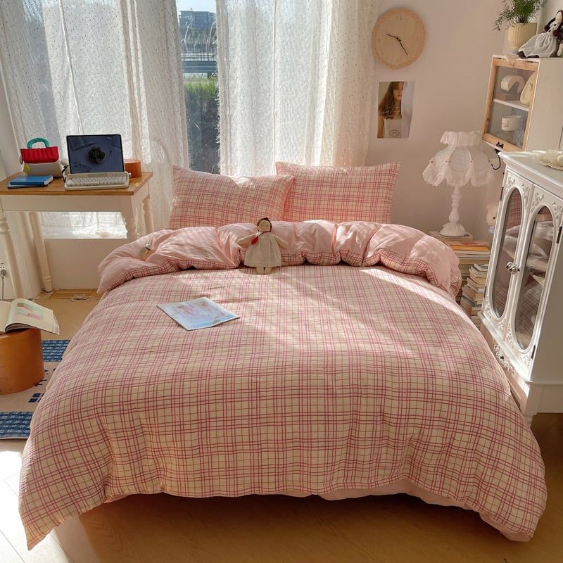 4Pcs Cotton Muslin Triple Layer | Set Cotton Linen 3 Lớp Bed Set | ID 4PCSGACCT13