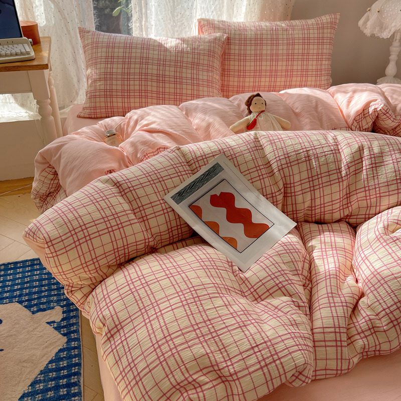 4Pcs Cotton Muslin Triple Layer | Set Cotton Linen 3 Lớp Bed Set | ID 4PCSGACCT13