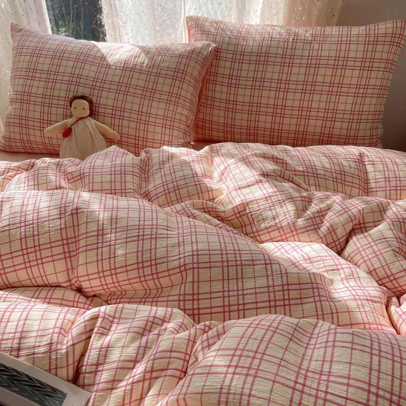 4Pcs Cotton Muslin Triple Layer | Set Cotton Linen 3 Lớp Bed Set | ID 4PCSGACCT13