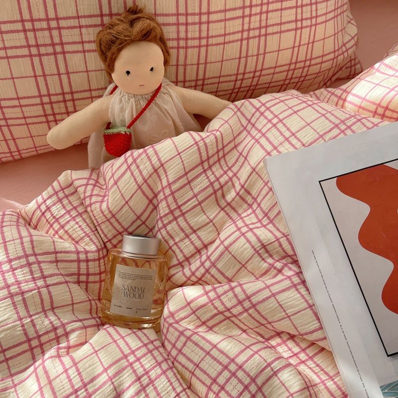 4Pcs Cotton Muslin Triple Layer | Set Cotton Linen 3 Lớp Bed Set | ID 4PCSGACCT13