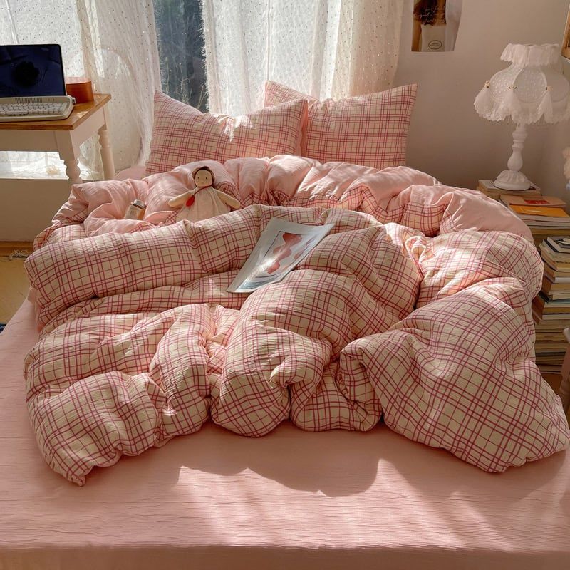 4Pcs Cotton Muslin Triple Layer | Set Cotton Linen 3 Lớp Bed Set | ID 4PCSGACCT13