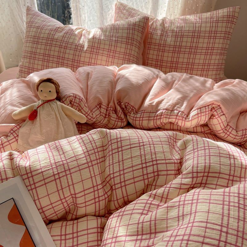 4Pcs Cotton Muslin Triple Layer | Set Cotton Linen 3 Lớp Bed Set | ID 4PCSGACCT13