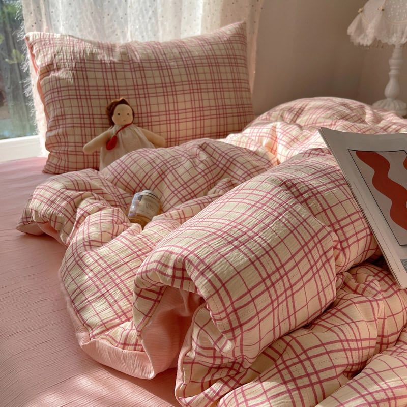 4Pcs Cotton Muslin Triple Layer | Set Cotton Linen 3 Lớp Bed Set | ID 4PCSGACCT13